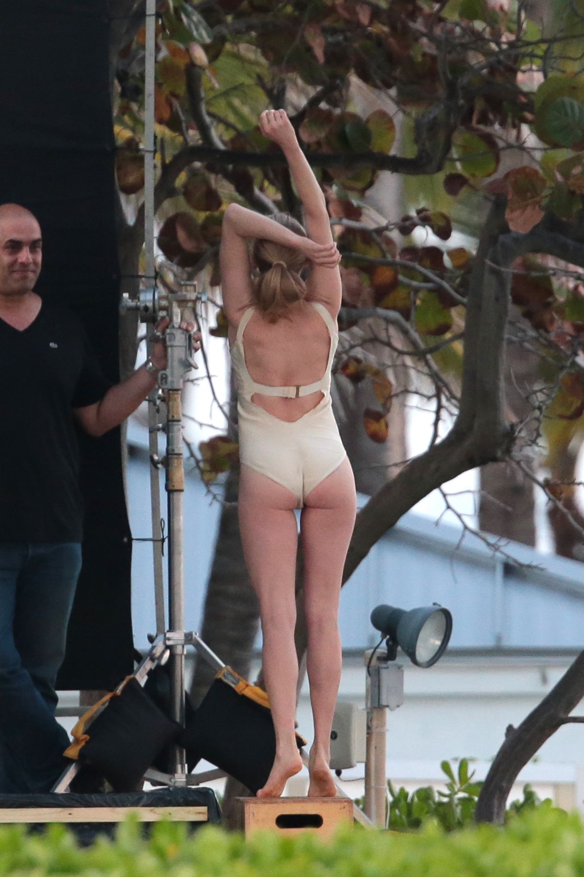 AMANDA SEYFRIED in Swimsuit on the Set of a Photoshoot in Miami.