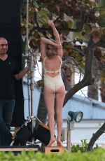 AMANDA SEYFRIED in Swimsuit on the Set of a Photoshoot in Miami