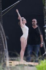 AMANDA SEYFRIED in Swimsuit on the Set of a Photoshoot in Miami