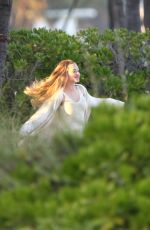 AMANDA SEYFRIED in Swimsuit on the Set of a Photoshoot in Miami