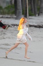 AMANDA SEYFRIED in Swimsuit on the Set of a Photoshoot in Miami