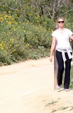 AMY SMART Out with Her Dog at a Park in Beverly Hills
