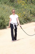 AMY SMART Out with Her Dog at a Park in Beverly Hills