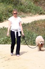 AMY SMART Out with Her Dog at a Park in Beverly Hills