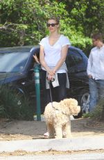 AMY SMART Out with Her Dog at a Park in Beverly Hills