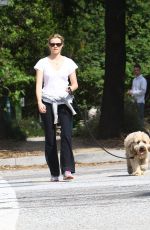 AMY SMART Out with Her Dog at a Park in Beverly Hills