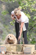 AMY SMART Out with Her Dog at a Park in Beverly Hills