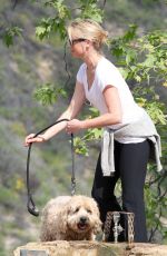 AMY SMART Out with Her Dog at a Park in Beverly Hills