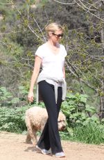 AMY SMART Out with Her Dog at a Park in Beverly Hills