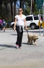 AMY SMART Out with Her Dog at a Park in Beverly Hills