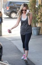 ASHLE TISDALE in Leggings Leaves Earthbar in Los Angeles 1902