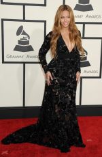 BEYONCE at 2015 Grammy Awards in Los Angeles