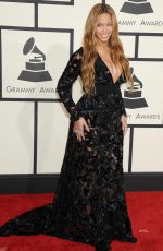 BEYONCE at 2015 Grammy Awards in Los Angeles