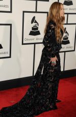 BEYONCE at 2015 Grammy Awards in Los Angeles