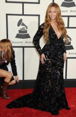 BEYONCE at 2015 Grammy Awards in Los Angeles