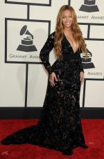 BEYONCE at 2015 Grammy Awards in Los Angeles