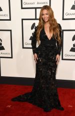 BEYONCE at 2015 Grammy Awards in Los Angeles