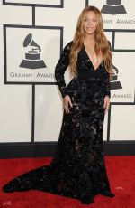BEYONCE at 2015 Grammy Awards in Los Angeles