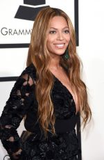 BEYONCE at 2015 Grammy Awards in Los Angeles