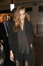 CARA DELEVINGNE Arrives at Mr. Chow