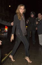 CARA DELEVINGNE Arrives at Mr. Chow
