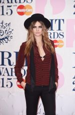 CARA DELEVINGNE at Brit Awards 2015 in London