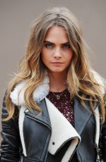 CARA DELEVINGNE at Burberry Fashion Show in London