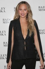 CHRISSY TEIGEN at Badgley Mischka Fall 2015 Fashion Show in New York
