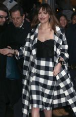 DAKOTA JOHNSON Arrives at Late Show with David Letterman in New York