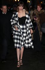 DAKOTA JOHNSON Arrives at Late Show with David Letterman in New York