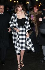 DAKOTA JOHNSON Arrives at Late Show with David Letterman in New York