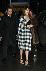 DAKOTA JOHNSON Arrives at Late Show with David Letterman in New York