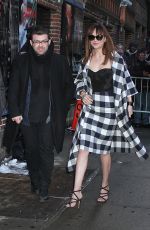 DAKOTA JOHNSON Arrives at Late Show with David Letterman in New York