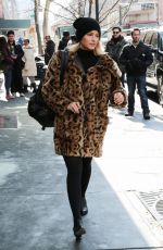 DIANNA AGRON in Fur Coat Out and About in New York