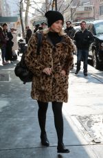 DIANNA AGRON in Fur Coat Out and About in New York