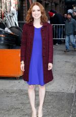 ELLIE KEMPER Arrives at Late Show with David Letterman in New York