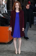 ELLIE KEMPER Arrives at Late Show with David Letterman in New York