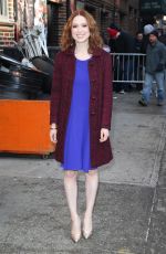 ELLIE KEMPER Arrives at Late Show with David Letterman in New York