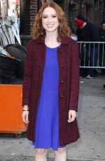 ELLIE KEMPER Arrives at Late Show with David Letterman in New York