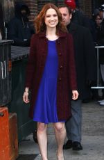 ELLIE KEMPER Arrives at Late Show with David Letterman in New York