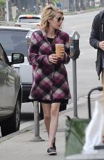 EMMA ROBERTS heading to a Caffe in Los Angeles 0702