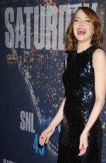 EMMA STONE at SNL 40th Anniversary Celebration in New York