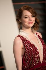 EMMA STONE at Vanity Fair Oscar Party in Hollywood