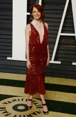 EMMA STONE at Vanity Fair Oscar Party in Hollywood