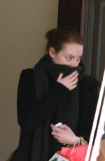 EMMA STONE Leaves Her Apartment in New York