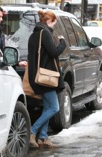 EMMA STONE Leaves Her Apartment in New York