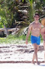 HEATHER GRAHAM in Bikini at a Beach in Mexico