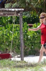 HEATHER GRAHAM in Bikini at a Beach in Mexico