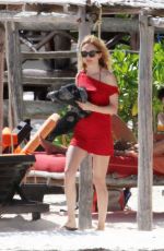HEATHER GRAHAM in Bikini at a Beach in Mexico