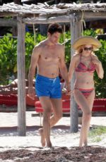 HEATHER GRAHAM in Bikini at a Beach in Mexico
